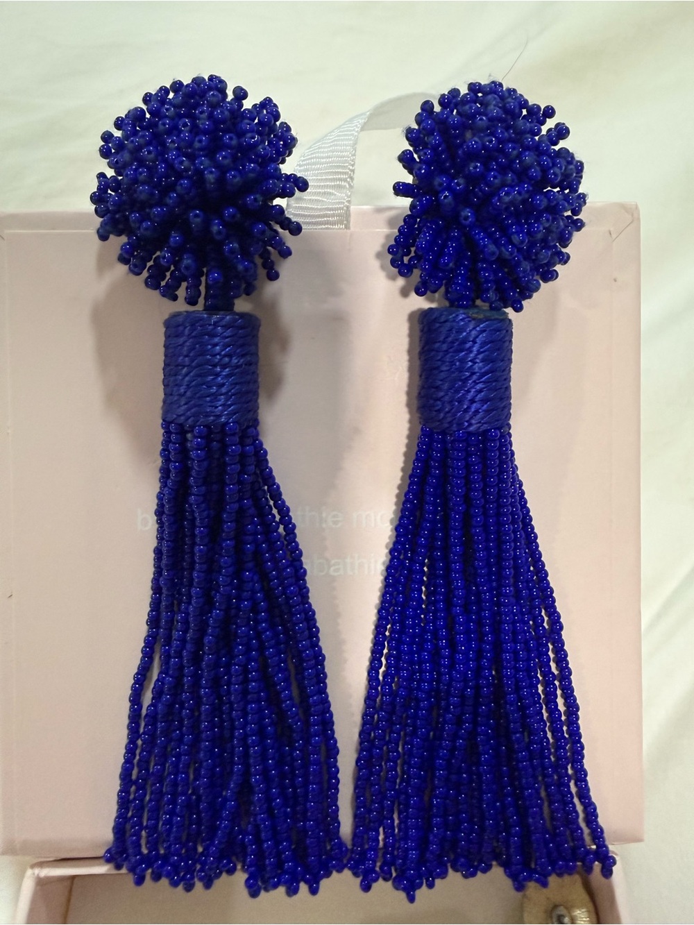Mignonne Gavigan Beaded Tassel Earrings in Royal Blue